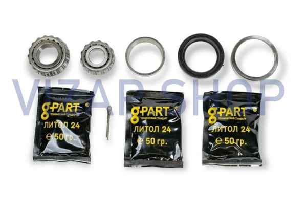 24-10-3103800 - Комплект запчастей передней ступицы ГАЗ-2410,31029 "G-PART" (подшипник 7806,7305, сальник, шплинт) от Интернет-Магазина vizap.shop
