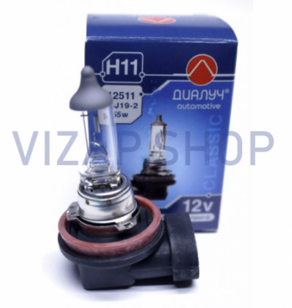 12511 12V - Автолампа H11 12Vх55W АКГ белая "ДИАЛУЧ"